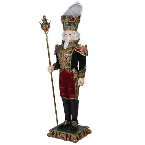 Christmas General - Large Gold & Green Standing Statue - Velvet Finish