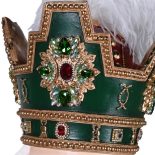 Christmas General - Large Gold & Green Standing Statue - Velvet Finish