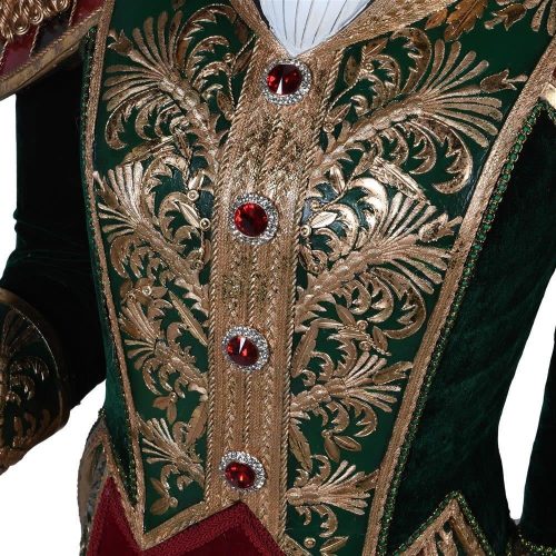 Christmas General - Large Gold & Green Standing Statue - Velvet Finish