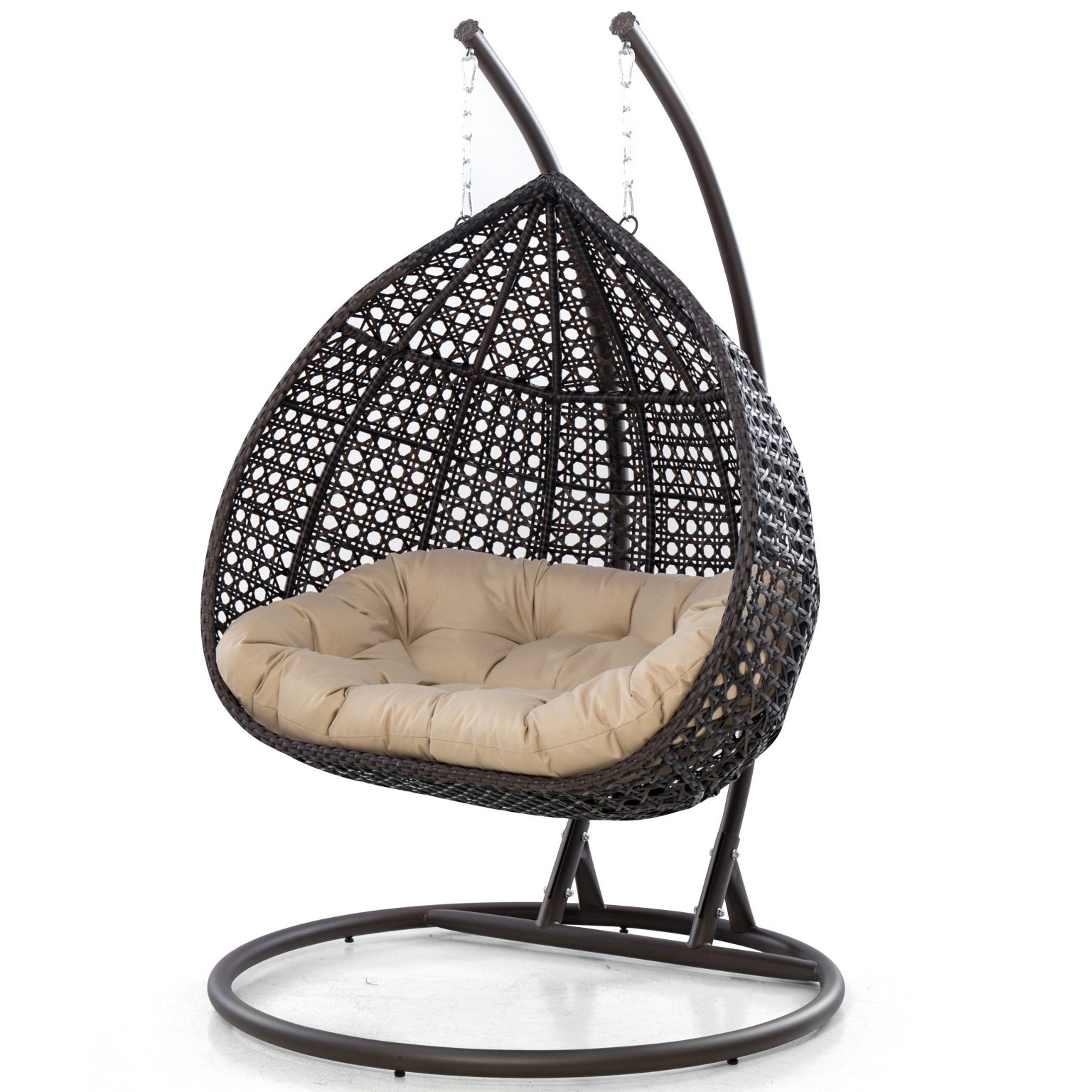 Hanging Garden Chair - Onion Design - Brown Poly Weave