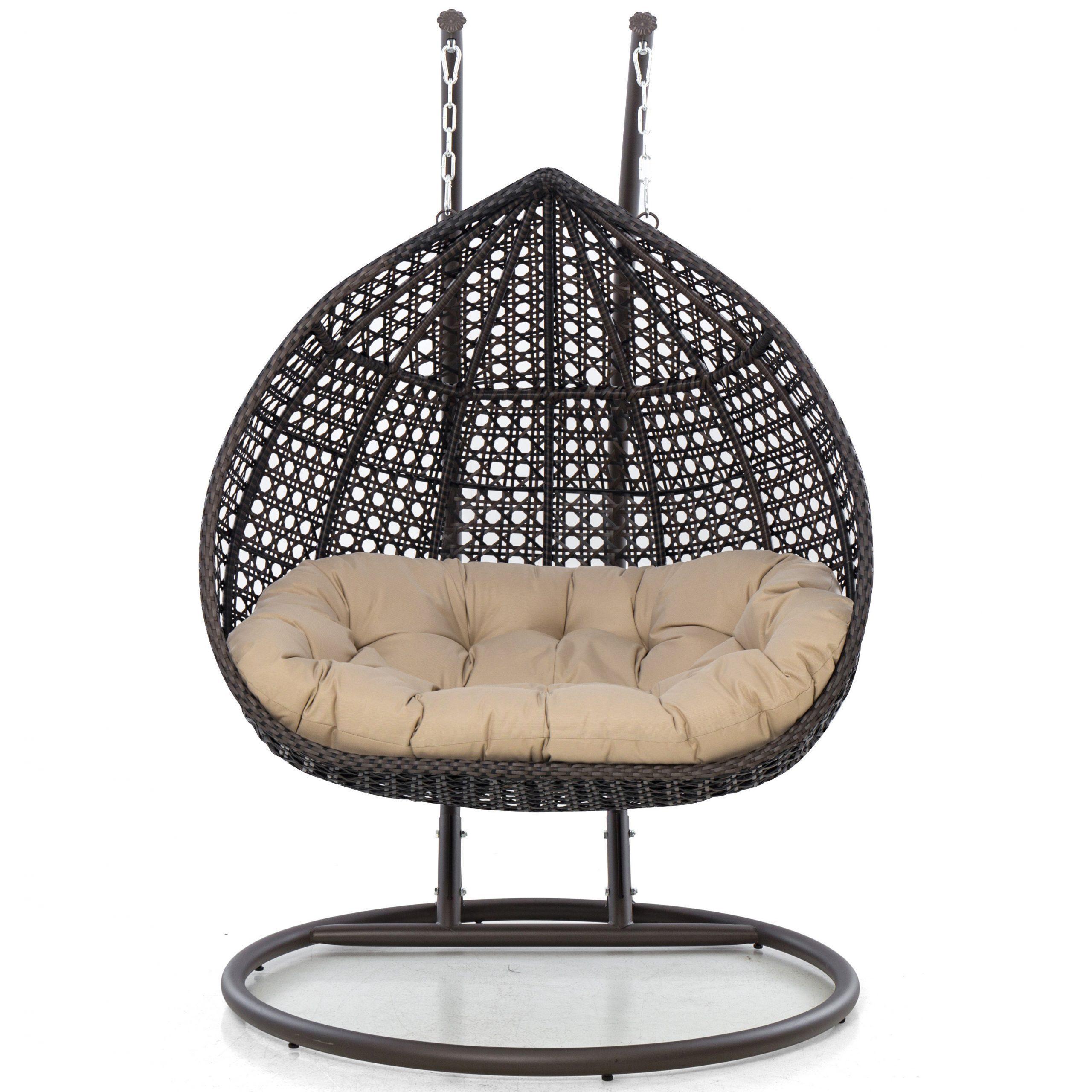 Hanging Garden Chair - Onion Design - Brown Poly Weave