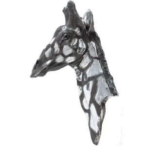 Silver Giraffe Head Wall Art - Wall Hanging