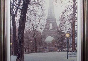 'A Foggy Day In Paris' Artwork - Silver Framed & White Slip Design - Rod Chase