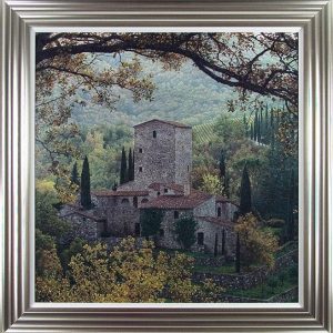 'Chianti Hills' Artwork - Silver Framed & White Slip Design - Rod Chase