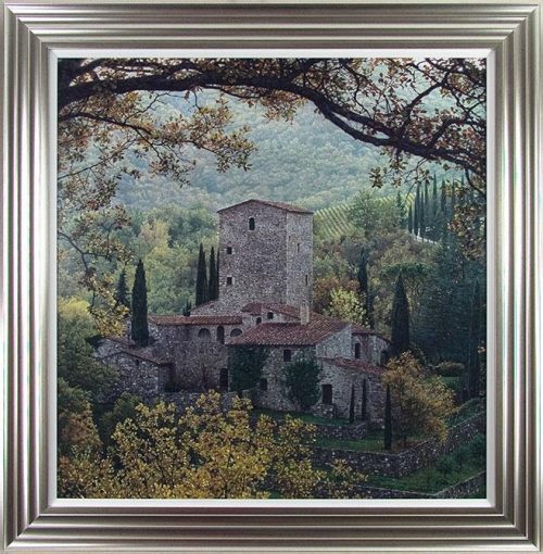 'Chianti Hills' Artwork - Silver Framed & White Slip Design - Rod Chase