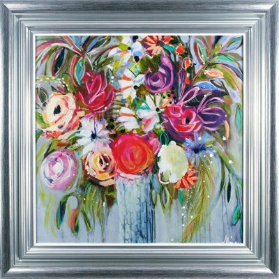 'Blooming Sunshine' Artwork - Silver Framed & White Slip Design - Nina Ramos