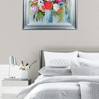 ‘Blooming Sunshine’ Artwork – Silver Framed & White Slip Design – Nina Ramos
