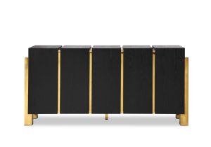 Sideboard - Black Ash & Polished Brass Finish - Florence Range