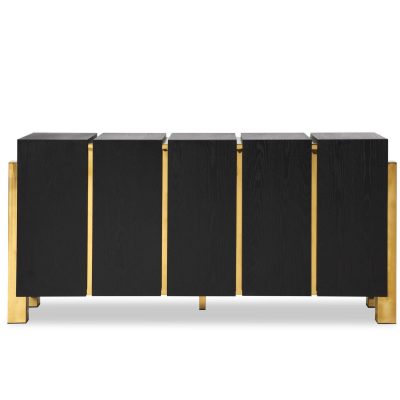 Sideboard - Black Ash & Polished Brass Finish - Florence Range
