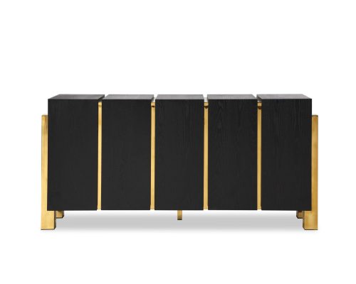 Sideboard - Black Ash & Polished Brass Finish - Florence Range