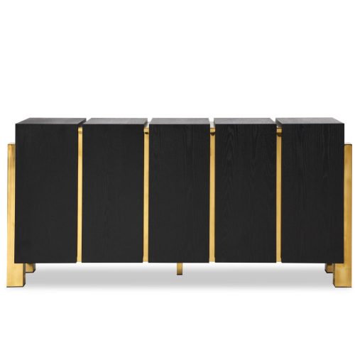 Sideboard - Black Ash & Polished Brass Finish - Florence Range