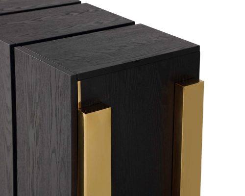 Sideboard - Black Ash & Polished Brass Finish - Florence Range