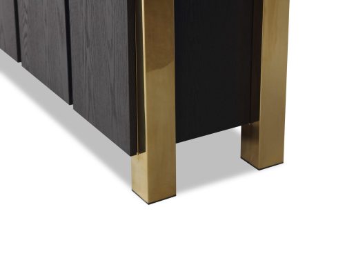 Sideboard - Black Ash & Polished Brass Finish - Florence Range