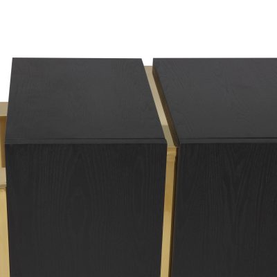 Chest Of Drawers – Black Ash & Polished Brass Finish – Florence Range