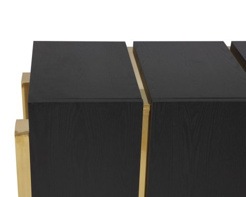 Sideboard - Black Ash & Polished Brass Finish - Florence Range