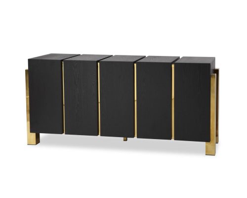 Sideboard - Black Ash & Polished Brass Finish - Florence Range