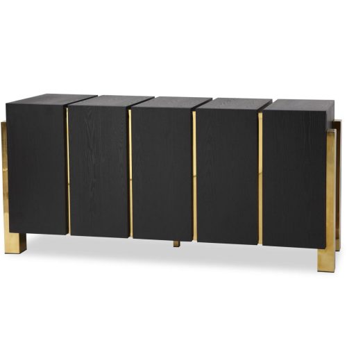 Sideboard – Black Ash & Polished Brass Finish – Florence Range