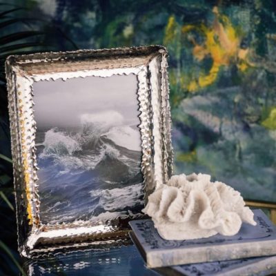 Photo Frame - Hammered Metal Finish - Glass Front - 8" x 6"