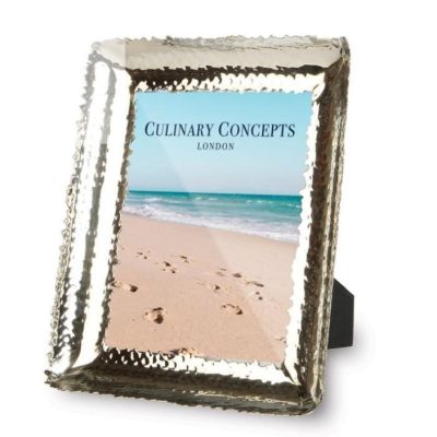 Photo Frame – Hammered Metal Finish – Glass Front – 8″ x 6″