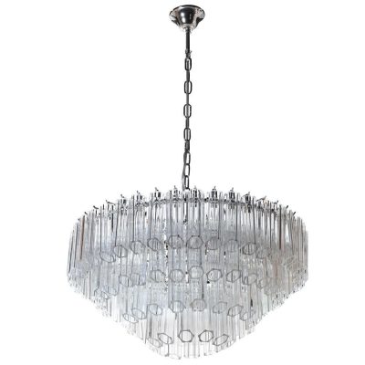Chandelier – 4 Layer Tubular Faceted Glass Design – 11 Lights