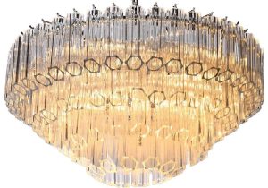 Chandelier - 4 Layer Tubular Faceted Glass Design - 11 Lights