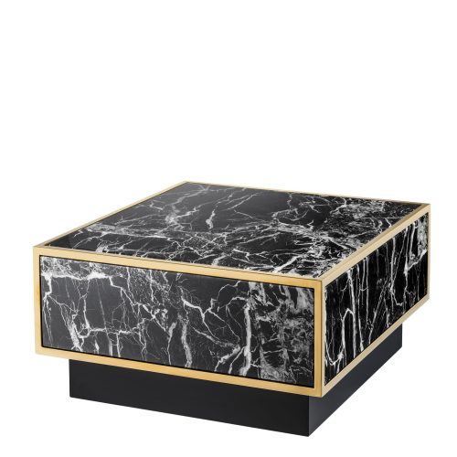 Coffee Table - Polished Brass & Faux Marble - Set of 4 - Parma Brass Range