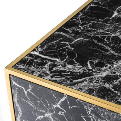 Coffee Table – Polished Brass & Faux Marble – Set of 4 – Parma Brass Range