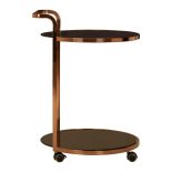 Drinks/Bar Trolley - 2 Tier Design - Rose Gold Surround & Black Glass