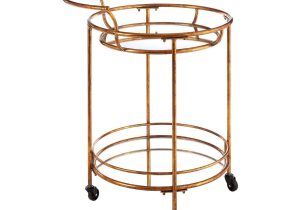 Drinks/Bar Trolley - 2 Tier Design - Gold Surround & Mirrored Shelf Finish