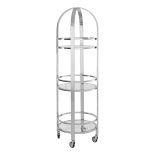 Drinks/Bar Trolley - 3 Tier Design - Chrome Surround & Glass Shelf Finish