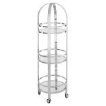 Drinks/Bar Trolley - 3 Tier Design - Chrome Surround & Glass Shelf Finish