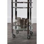 Drinks/Bar Trolley - 3 Tier Design - Chrome Surround & Glass Shelf Finish