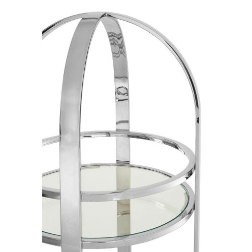 Drinks/Bar Trolley - 3 Tier Design - Chrome Surround & Glass Shelf Finish