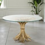 Antique Gold 'Wheatsheaf' Round Dining Table - 130cm