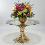 Antique Gold 'Wheatsheaf' Round Dining Table - 130cm