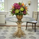 Antique Gold 'Wheatsheaf' Round Dining Table - 130cm