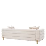 Sofa in Bouclé Cream - 4 Seat - Deep Ribbed - Brushed Brass Legs