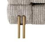 Occasional Chair - Deep Ribbed - Brushed Brass Finish Legs - Mademoiselle Beige Fabric