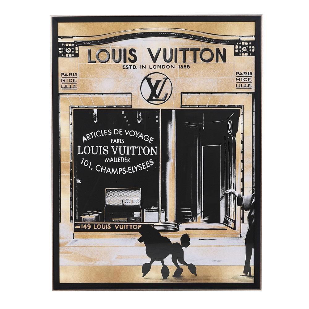 Louis Vuitton Wall Art  Black Framed  Designer Store Front