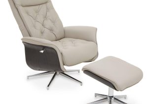 Easy Chair - 'Blackburn' Recliner Chair & Footstool - Mink Leather Effect