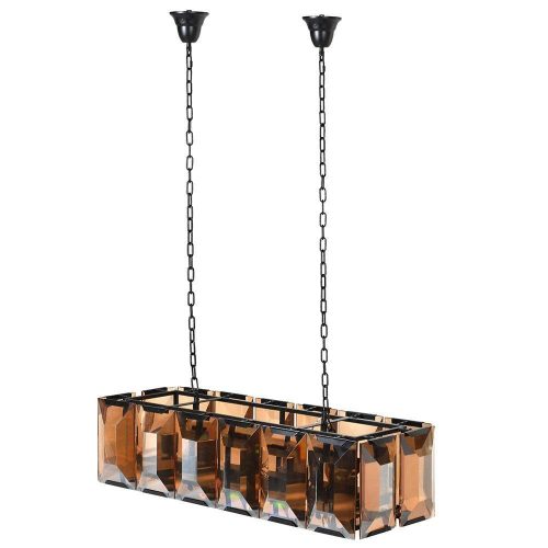 Chandelier - Amber Cut Crystal Finish - Oblong Design