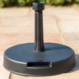 Garden Table Umbrella Base - Black Coated - Cement Filled