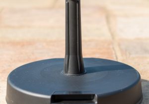 Garden Table Umbrella Base - Black Coated - Cement Filled