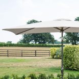 Garden Table Umbrella - 3M x 2M - Rectangular - Grey