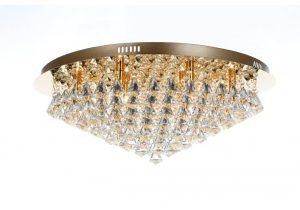Crystal Chandelier - Clear Crystal - Polished Gold Flush Fitting - 12 G9 Lights