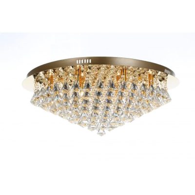 Crystal Chandelier - Clear Crystal - Polished Gold Flush Fitting - 12 G9 Lights