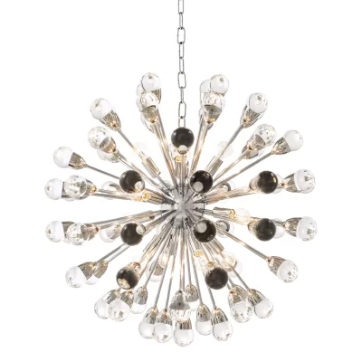 Chandelier – 12 Light – Sphere Design – Glass – Polished Chrome Surround – Small