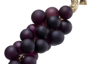 French Grapes - Large Carved Glass - Antique Brass Finish - Grape