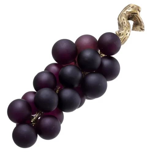 French Grapes - Large Carved Glass - Antique Brass Finish - Grape