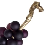 French Grapes - Large Carved Glass - Antique Brass Finish - Grape